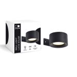 D'Lite Światło Ścienne Lucia Czarny 1.5W - 830 Ciepła Biel | IP54 - Solar Akumulator - Czujnik Światła