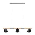 Nordlux Theo 3-Rail Lampa Wisząca Metal i Drewno Czarny | Nadaje Się Do 3x GU10