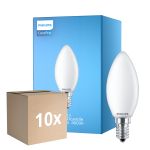 Opakowanie 10x Philips Corepro LED Świeca E14 Matowy 6.5W 806lm - 840 Zimna Biel | Zamienne 60W