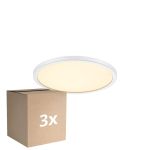 Opakowanie 3x Nordlux LED Lampa sufitowa Oja 24 Valkoinen 11W 1250lm - 827 Bardzo Ciepła Biel