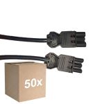 Opakowanie 50x Noxion GST - Kompatybilny Przewód przedłużający Czarny - Męski + Płeć Żeńska - 1m - 3 pole 1,5mm2