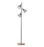 Brilliant Lampa Zewnętrzna Podłogowa Avia Metal Drewno Czarny | 380mm - Nadaje Się Do 3x E14
