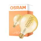 Osram Vintage 1906 LED E27 Globe Włókno Złoty 8.4W 806lm - 824 Bardzo Ciepła Biel | Zamienne 60W - Ściemnianie