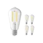 Opakowanie 5x Calex Smart Tuya Wifi E27 Edison Włókno 7W 806lm - 818-830 Przestrajalny Valkoinen | Ściemnianie - Zamienne 60W